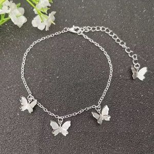 🎉 New Butterfly Silver Anklet Ankle Bracelet